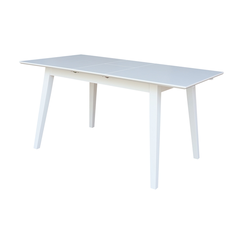 International Concepts Solid Wood 5 Piece Extension Dining Set  Classic White 60