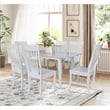 International Concepts Solid Wood 7 Piece Extension Dining Set  Classic White 60