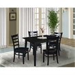 International Concepts Solid Wood 5 Piece Extension Dining Set  Sophisticated Black 60