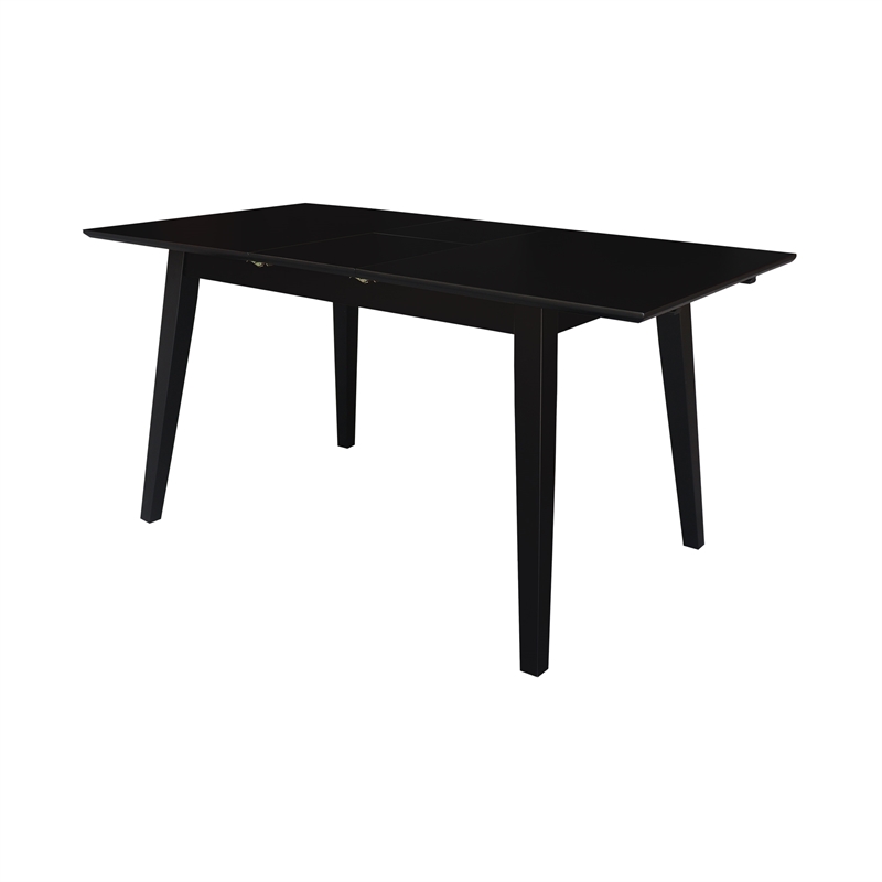 International Concepts Solid Wood 5 Piece Extension Dining Set  Sophisticated Black 60