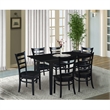 International Concepts Solid Wood 7 Piece Extension Dining Set  Sophisticated Black 60