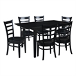 International Concepts Solid Wood 7 Piece Extension Dining Set  Sophisticated Black 60