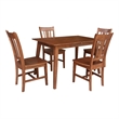 International Concepts Solid Wood 5 Piece Extension Dining Set  Rich Bourbon & Oak 60