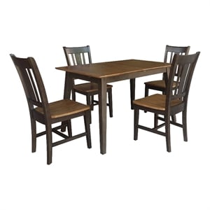 International Concepts Solid Wood 5 Piece Extension Dining Set  Hickory & Coal