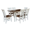 International Concepts Solid Wood 7-Piece Extension Dining Set Hickory & Shell Two-Tone 60