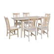 International Concepts Solid Wood 7-Piece Extension Dining Set Unfinished 60