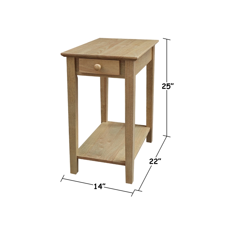 Solid Wood Narrow End Table