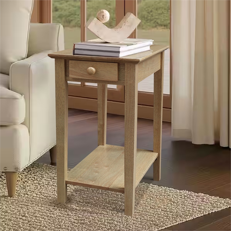 Solid Wood Narrow End Table