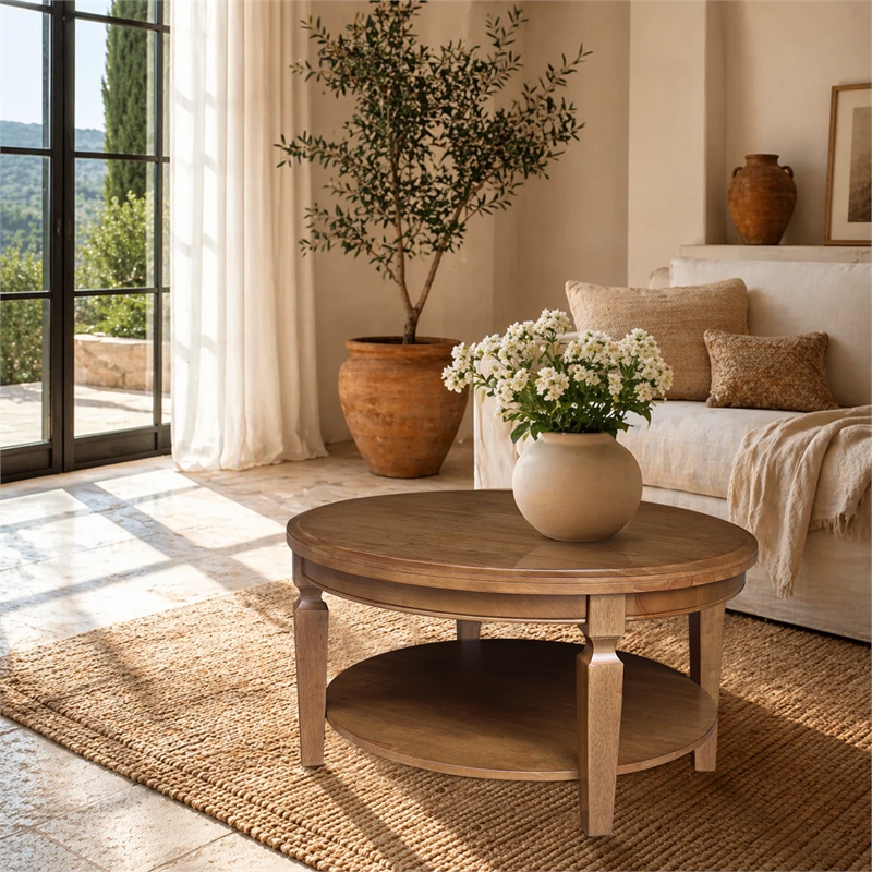 Solid Wood Vista Round Coffee Table