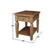 Solid Wood Vista End Table