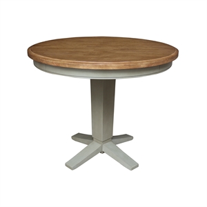 Solid Wood 44&quot Round Top Pedestal Dining Table