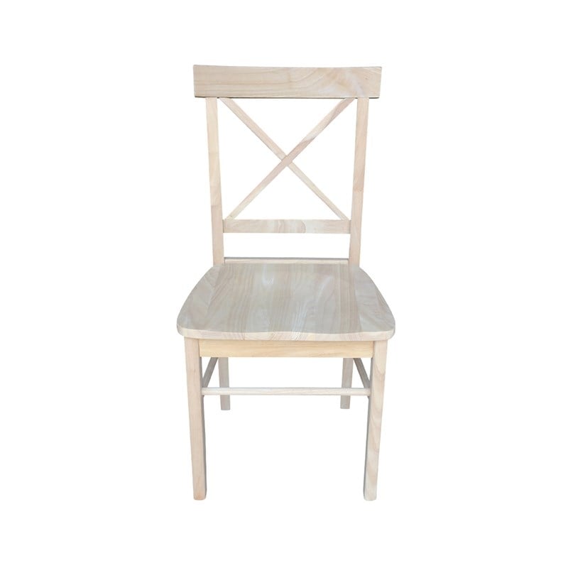 International Concepts Unfinished Solid Wood X-Back Dining Chair (Set of 2)