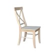 International Concepts Unfinished Solid Wood X-Back Dining Chair (Set of 2)