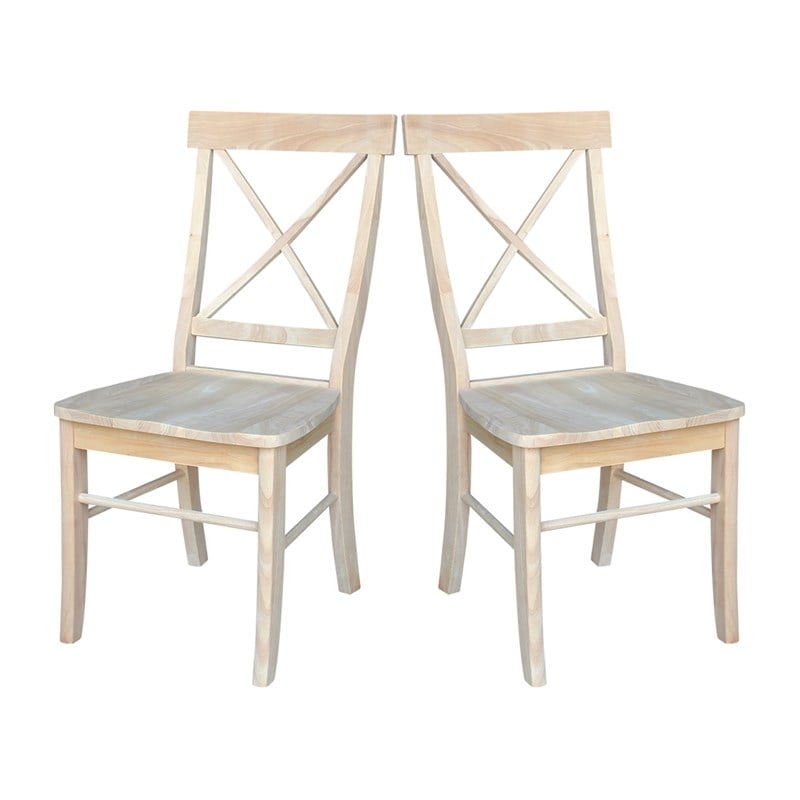 International Concepts Unfinished Solid Wood X-Back Dining Chair (Set of 2)