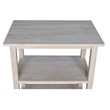 International Concepts Unfinished Wood Microwave Kitchen Cart in Natural