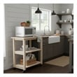 International Concepts Unfinished Wood Microwave Kitchen Cart in Natural