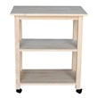 International Concepts Unfinished Wood Microwave Kitchen Cart in Natural