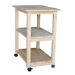 International Concepts Unfinished Wood Microwave Kitchen Cart in Natural