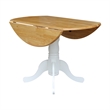 International Concepts Dual Drop Leaf Casual Dining Table in White and Natural