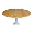 International Concepts Dual Drop Leaf Casual Dining Table in White and Natural