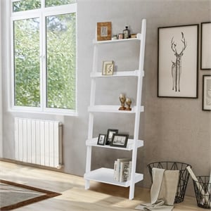 International Concepts Casual Dining 5-Tier Leaning Shelf in White