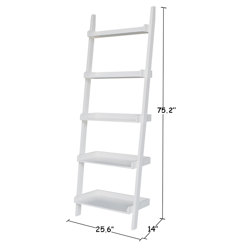 International Concepts Casual Dining 5-Tier Leaning Shelf in White