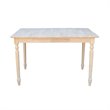 International Concepts Unfinished Turned Leg Dining Table