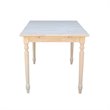 International Concepts Unfinished Turned Leg Dining Table