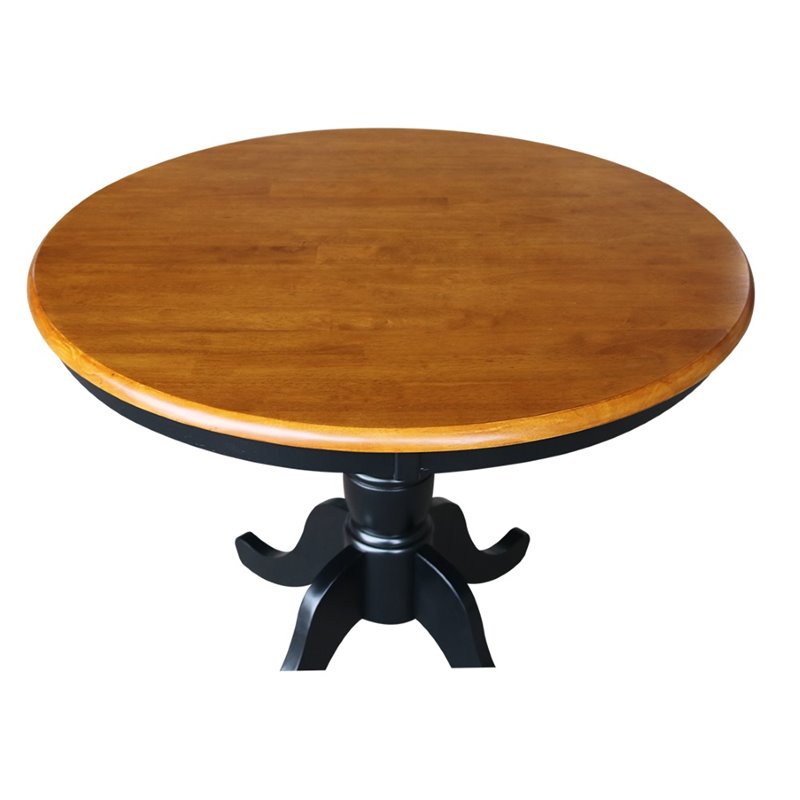 International Concepts 36" Round Table in Black and Soft Cherry Cymax