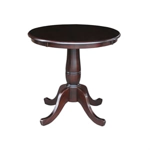 International Concepts 30&quot Round Wood Dining Table in Rich Brown Black