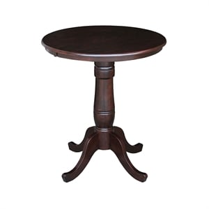 International Concepts 30&quot Round Wood Counter Height Dining Table in Rich Brown
