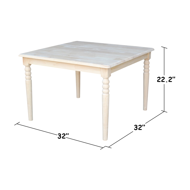 International Concepts Unfinished Kids Square Kids Table