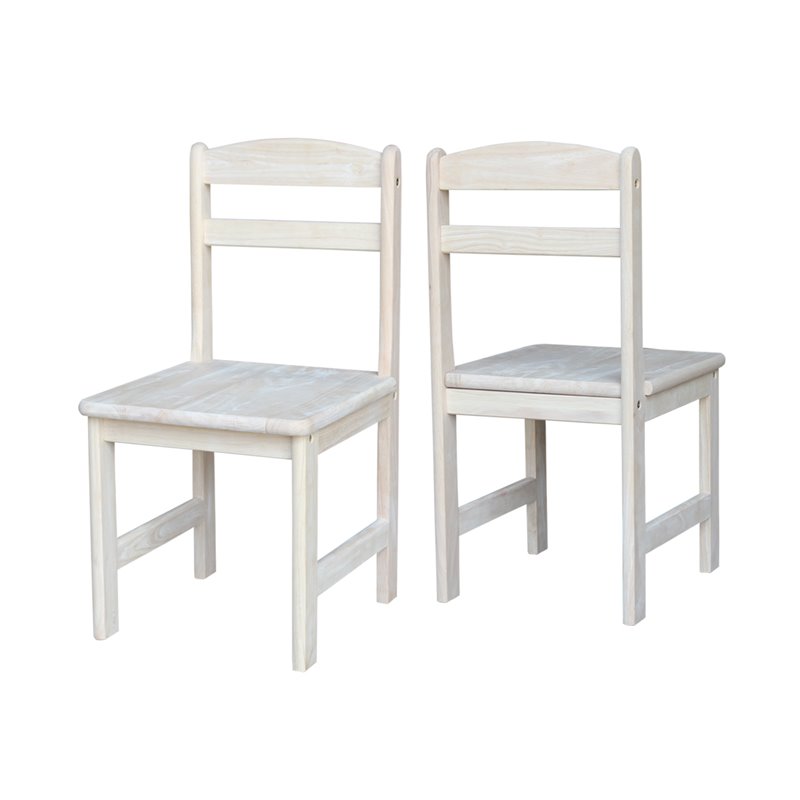 International Concepts Unfinished Kids Chair Set