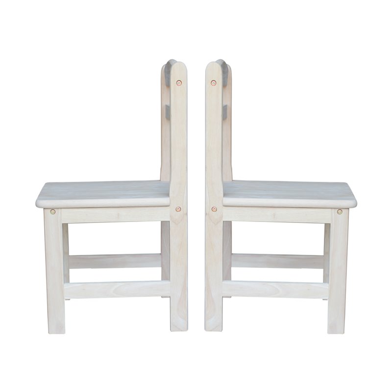 International Concepts Unfinished Kids Chair Set