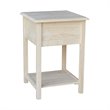 International Concepts Solid Wood Unfinished Lamp Table with 2 Drawers