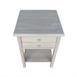 International Concepts Solid Wood Unfinished Lamp Table with 2 Drawers