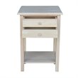 International Concepts Solid Wood Unfinished Lamp Table with 2 Drawers