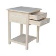 International Concepts Solid Wood Unfinished Lamp Table with 2 Drawers