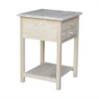International Concepts Solid Wood Unfinished Lamp Table with 2 Drawers