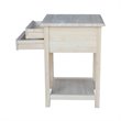 International Concepts Solid Wood Unfinished Lamp Table with 2 Drawers