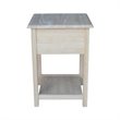 International Concepts Solid Wood Unfinished Lamp Table with 2 Drawers