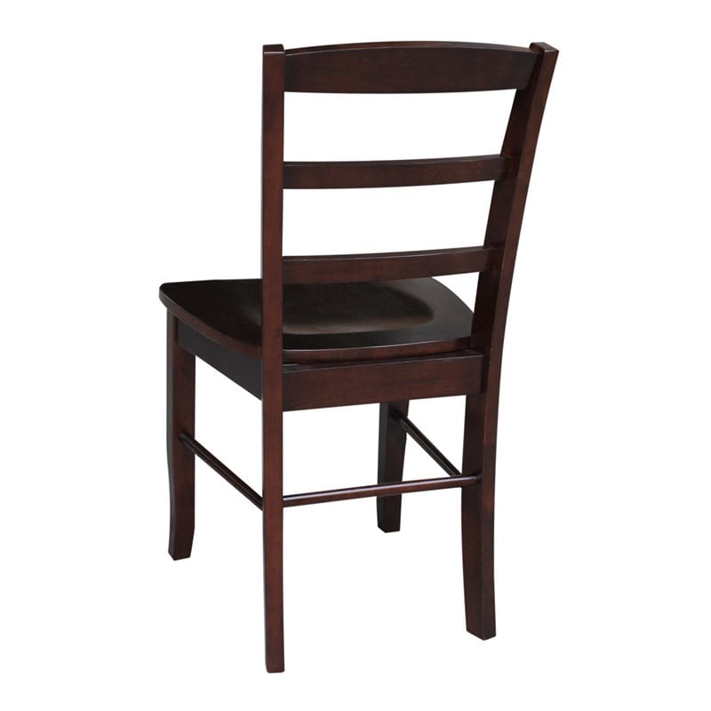 International Concepts Madrid Ladderback Dining Chair in Rich Mocha(set of 2)
