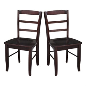 International Concepts Madrid Ladderback Dining Chair in Rich Mocha(set of 2)