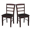 International Concepts Madrid Ladderback Dining Chair in Rich Mocha(set of 2)