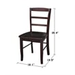 International Concepts Madrid Ladderback Dining Chair in Rich Mocha(set of 2)