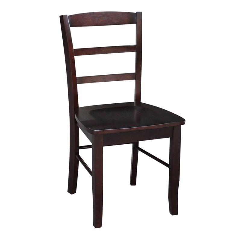 International Concepts Madrid Ladderback Dining Chair in Rich Mocha(set of 2)