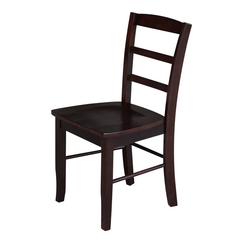 International Concepts Madrid Ladderback Dining Chair in Rich Mocha(set of 2)
