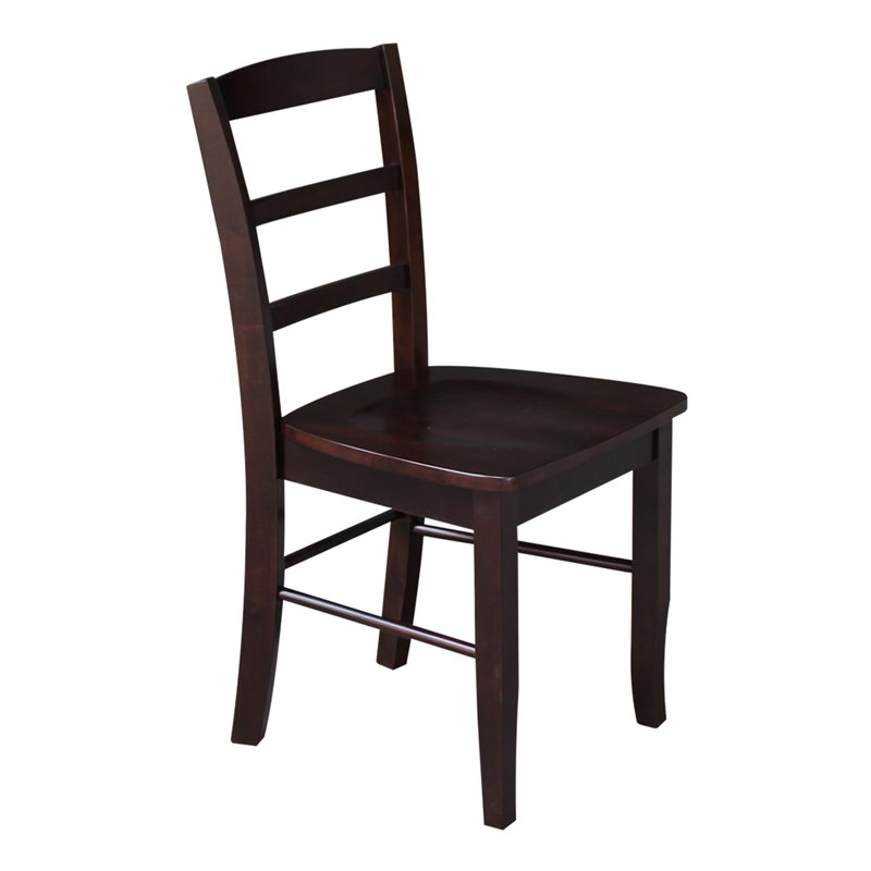 International Concepts Madrid Ladderback Dining Chair in Rich Mocha(set of 2)