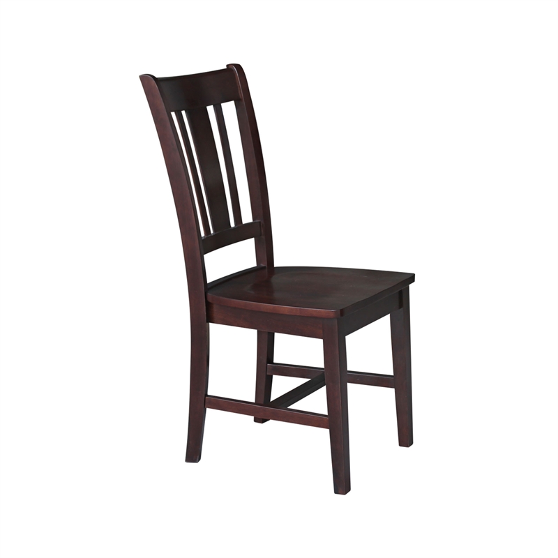 International Concepts San Remo Wood Splat Dining Chair in Rich Mocha Set of 2