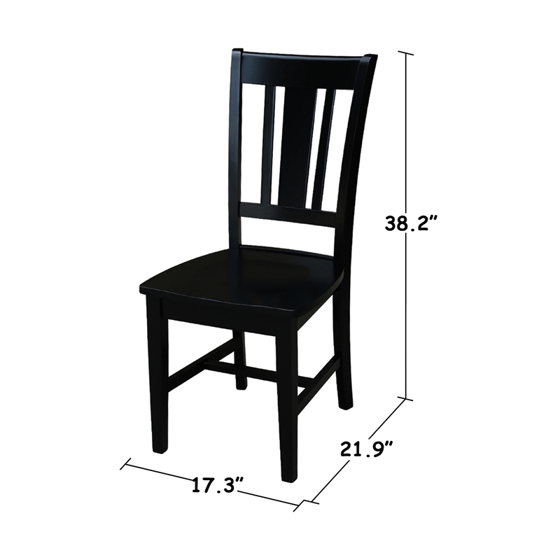 International Concepts San Remo Splatback Dining Chair in Black (set of ...